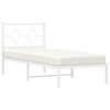 vidaXL Bettgestell mit Kopfteil Metall Wei&szlig; 80x200 cm