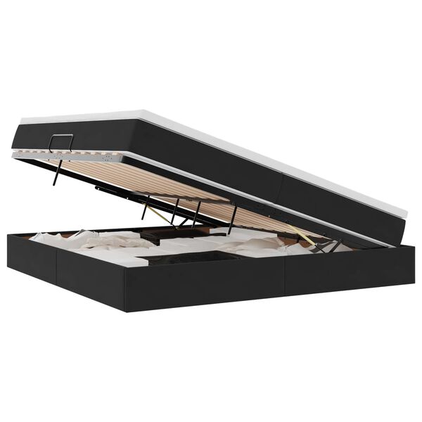 vidaXL Aufbewahrungsbett mit Matratze Schwarz 200 x 200 cm Samt