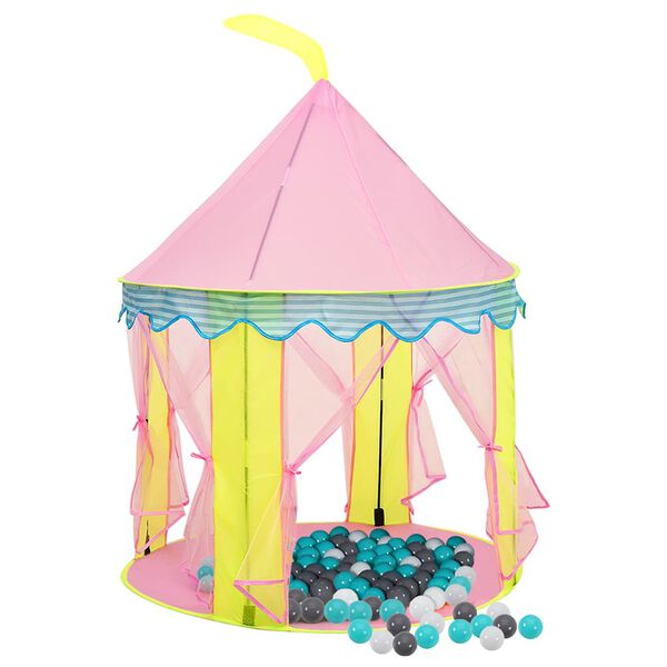 vidaXL Kinder-Spielzelt mit 250 B&auml;llen Rosa 100x100x127 cm