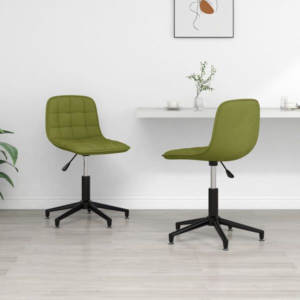 vidaXL Esszimmerst&uuml;hle 2 Stk. Drehbar Hellgr&uuml;n Samt