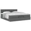 vidaXL Ottoman-Bett mit Matratze Dunkelgrau 180x200 cm Stoff