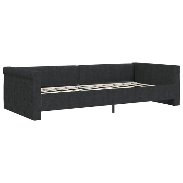 vidaXL Tagesbett mit Matratze USB Schwarz Stoff 90x200 cm