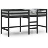 vidaXL Kinderhochbett mit Leiter Schwarz 90x190 cm Massivholz Kiefer