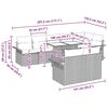 vidaXL Garten-Sofa-Set mit Kissen 9 pcs Hellgrau Poly Rattan