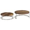 vidaXL 2-tlg. Couchtisch-Set Altholz und Stahl