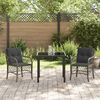 vidaXL Garten Essgruppe mit Kissen 3 pcs Grau Poly-Rattan