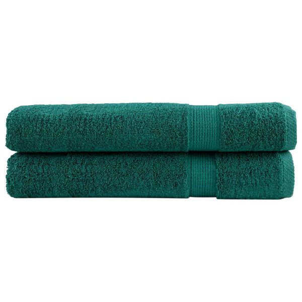 vidaXL Premium-Handt&uuml;cher SOLUND 2 Stk. Gr&uuml;n 100x200 cm 600 g/m&sup2;