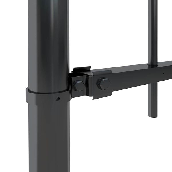 vidaXL Gartenzaun mit Rundbogen Stahl 714,5 x 80 cm Schwarz