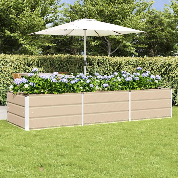 vidaXL Pflanzk&uuml;bel Elfenbein 240 x 80 x 45 cm Stahl