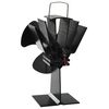 vidaXL Ofenventilator W&auml;rmebetrieben 3 Bl&auml;tter Schwarz