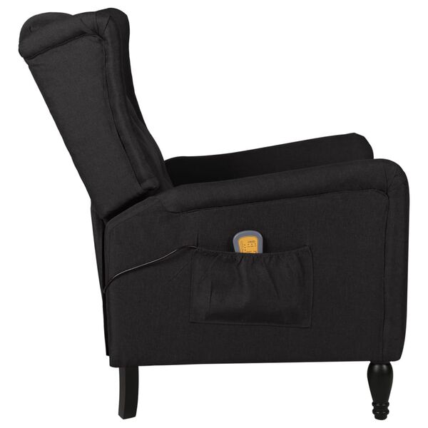 vidaXL Massagesessel Verstellbar Schwarz Stoff