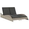 vidaXL Sonnenliege mit Auflagen Hellgrau 114x205x73 cm Poly Rattan