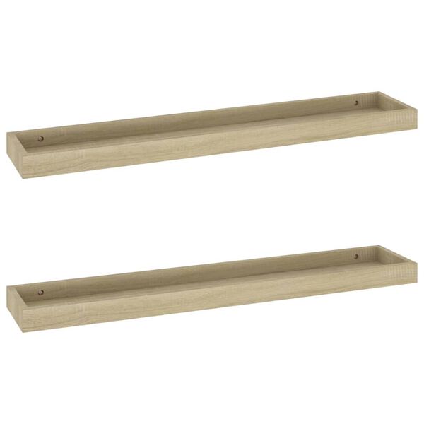 vidaXL Loggia Wandregale 2 Stk. Eichen-Optik 80x15x4 cm MDF