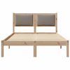 vidaXL Bettrahmen mit Kopfteil Taupe 120 x 190 cm Massives Kiefernholz