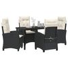 vidaXL Garten Essgruppe mit Kissen 5 pcs Schwarz Poly-Rattan