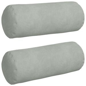 vidaXL Bolsterkissen 2 St&uuml;ck Hellgrau &Oslash; 15 x 40 cm Cordstoff
