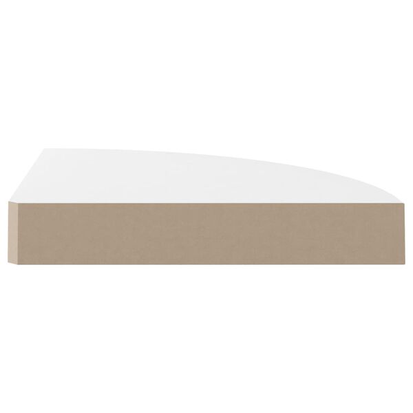 vidaXL Schwebendes Eckregal Hochglanz-Wei&szlig; 25x25x3,8 cm MDF