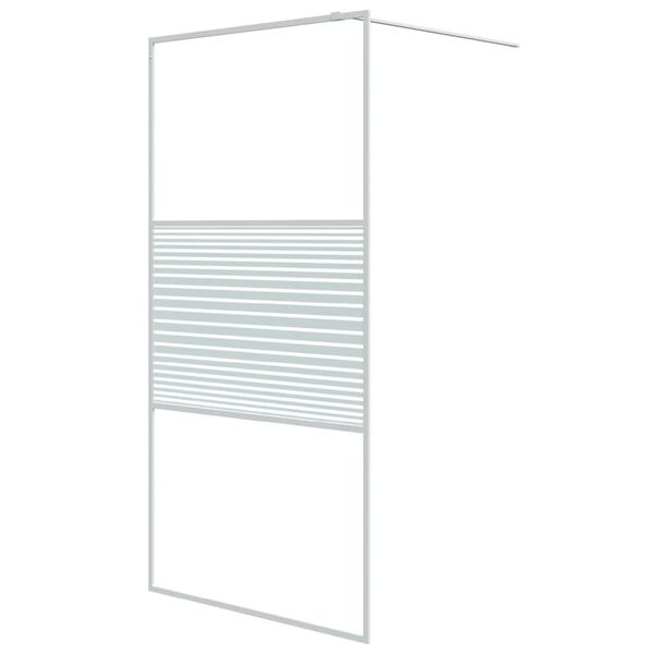 vidaXL Duschwand f&uuml;r Begehbare Dusche Wei&szlig; 100x195 cm ESG-Klarglas