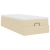 vidaXL Ottoman-Bett mit Matratze Creme 90x200 cm Stoff