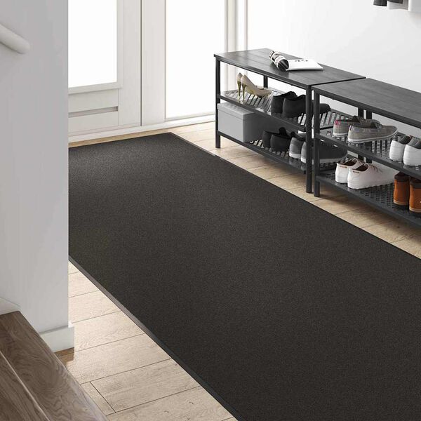 vidaXL Fu&szlig;matte Sonstiges Schwarz 120 x 300 cm Polypropylen und Vinyl