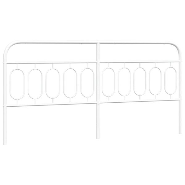 vidaXL Kopfteil Metall Wei&szlig; 200 cm