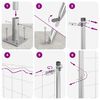 vidaXL Zaunpfosten Silber 25 x 1,6 m (12 x 12 mm Netz) Stahl