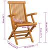 vidaXL Gartenst&uuml;hle mit Creme Kissen 4 Stk. Massivholz Teak