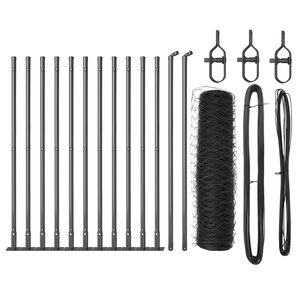 vidaXL Sechseckzaun mit Betonsockel 25 x 0,6 m PVC-beschichteter Stahl