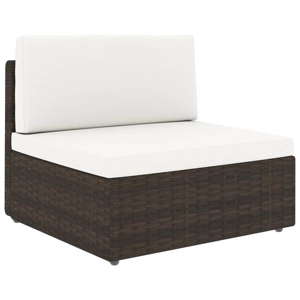 vidaXL 11-tlg. Garten-Lounge-Set mit Kissen Braun Poly Rattan