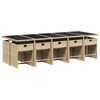 vidaXL 11-tlg. Garten-Essgruppe mit Kissen Beige Poly Rattan