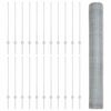 vidaXL Zaun mit Pfosten Silber 1 x 50 m Stahl