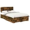 vidaXL Bettrahmen Ger&auml;ucherte Eiche 135 x 190 cm Holzwerkstoff