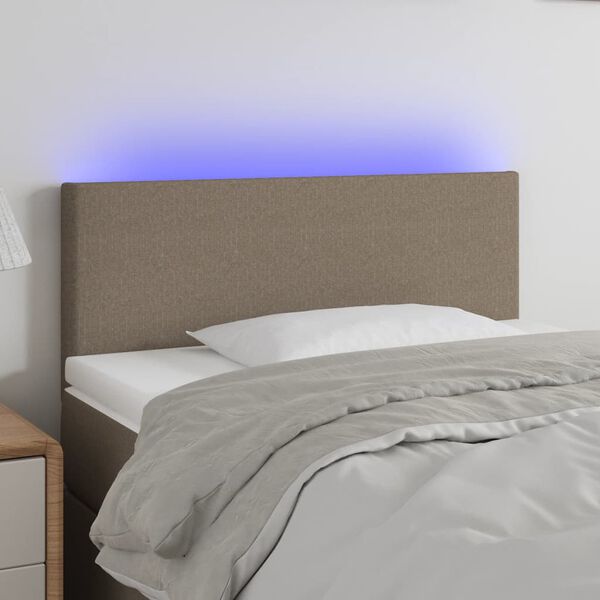 vidaXL LED Kopfteil Taupe 90x5x78/88 cm Stoff