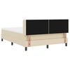 vidaXL Boxspringbett mit Matratze Creme 200 x 160 cm Polyester