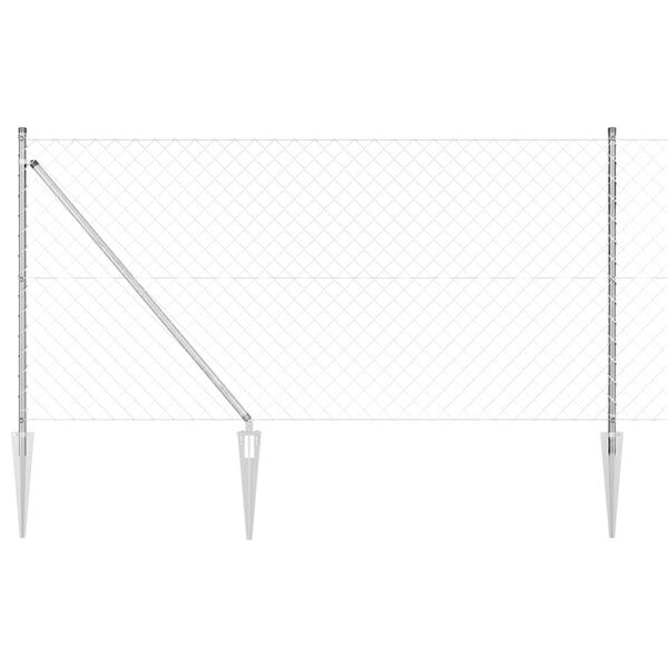 vidaXL Zaunpfosten Silber 10 x 1 m (60 x 60 mm Maschen) Stahl