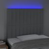 vidaXL LED Kopfteil Hellgrau 80x5x118/128 cm Stoff