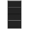 vidaXL Schuhschrank mit 4 Klappen Schwarz 80x21x163,5 cm
