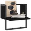 vidaXL Wandregal mit Stange Schwarz 30x25x30 cm