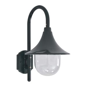 vidaXL Garten-Wandleuchte E27 42 cm Aluminium Dunkelgr&uuml;n