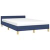 vidaXL Bettgestell mit Kopfteil ohne Matratze Blau 120x200 cm Stoff