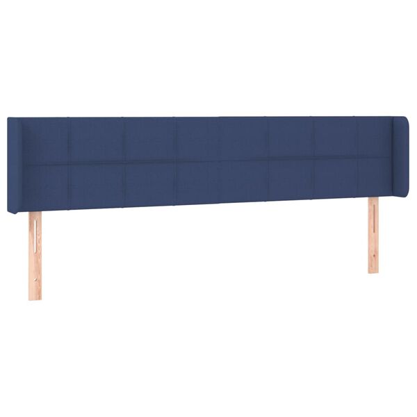 vidaXL LED Kopfteil Blau 163x16x78/88 cm Stoff
