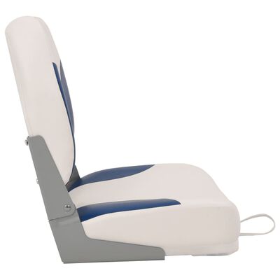 vidaXL 2-tlg. Bootssitz-Set Klappbar mit Polster in Blau-Weiß