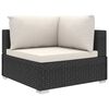 vidaXL 6-tlg. Garten-Lounge-Set mit Auflagen Poly Rattan Schwarz