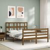 vidaXL Massivholzbett mit Kopfteil Honigbraun 140x190 cm