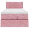 vidaXL Ottoman-Bett mit Matratze & LEDs Rosa 90x190 cm Samt