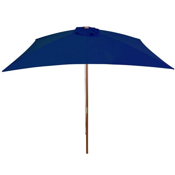 vidaXL Sonnenschirm mit Holz-Mast 200x300 cm Blau