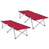 vidaXL Klapp Schlafbett f&uuml;rs Camping 2 stk. Rot 194 x 62,5 x 42,5 cm