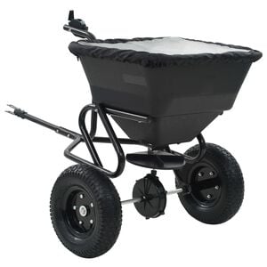 vidaXL Handstreuwagen Salzstreuer zum Ziehen PVC Stahl 125x74x79cm 45L