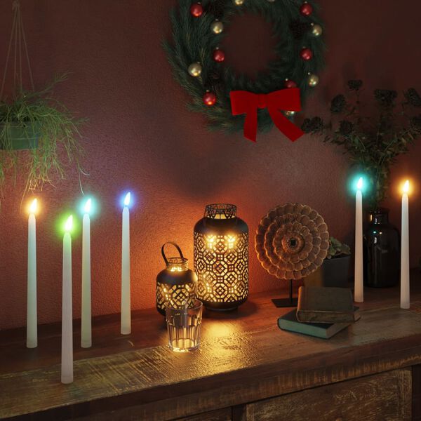 vidaXL LED-Stabkerzen 12 Stk. Flammenlos Elektrisch Bunt