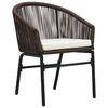 vidaXL Garten Essgruppe 3 pcs Braun Pulverbeschichteter Stahl